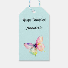 Fintvätt av Rosa i Pastel Rainbow Färg Presentetikett