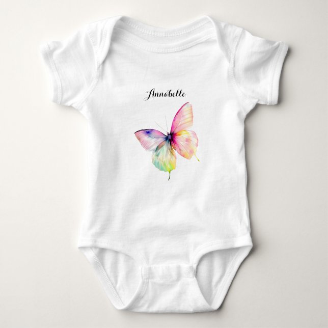 Fintvätt av Rosa i Pastel Rainbow Färg T Shirt (Framsida)