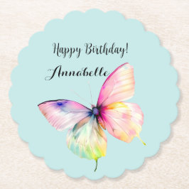 Fintvätt av Rosa i Pastel Rainbow Färg Underlägg Papper