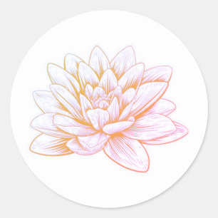 Fintvätt av Rosa Lotus Flower Classic Round Sticke Runt Klistermärke