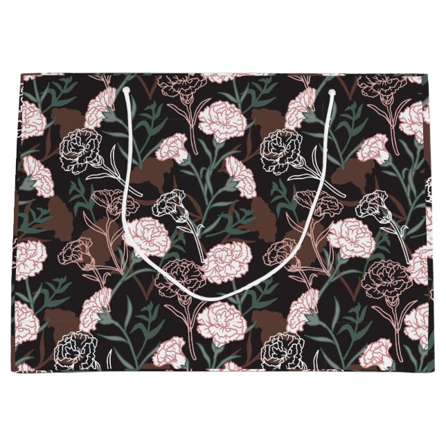 Fintvätt av Rosa med Grönt Löv Blommigt (Framsidan)