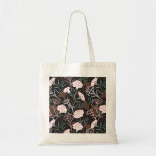 Fintvätt av Rosa med Grönt Löv Blommigt Tygkasse