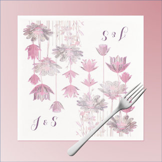 Fintvätt av Rosa och Initialer Pappersservett