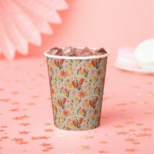 Fintvätt av rosa och orange blommigt