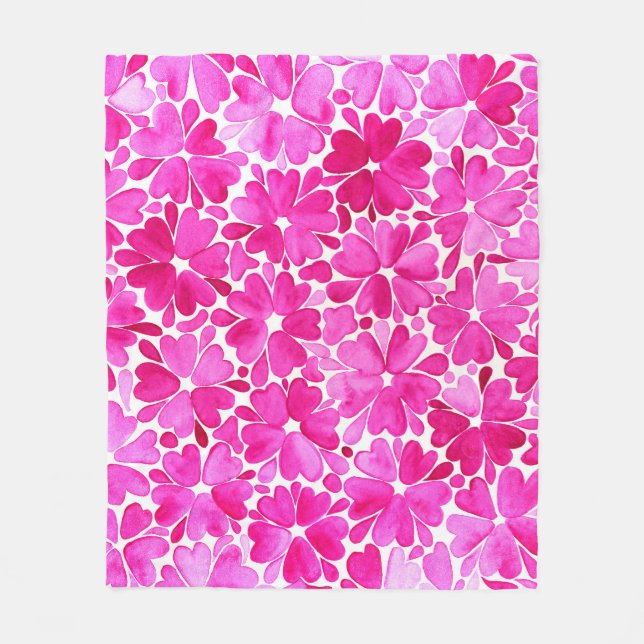 Fintvätt av Rosa, vattenfärgslådor Fleecefilt (Framsidan)