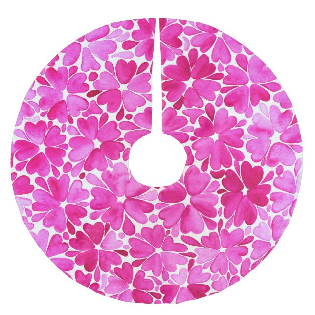 Fintvätt av Rosa, vattenfärgslådor Julgransmatta Borstad Polyester (Framsidan)