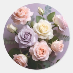 Fintvätt av Rosa, vit och Lila Ro Runt Klistermärke