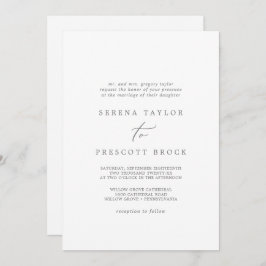 Fintvätt av Silver-kalligrafi, traditionell Bröllo Inbjudningar