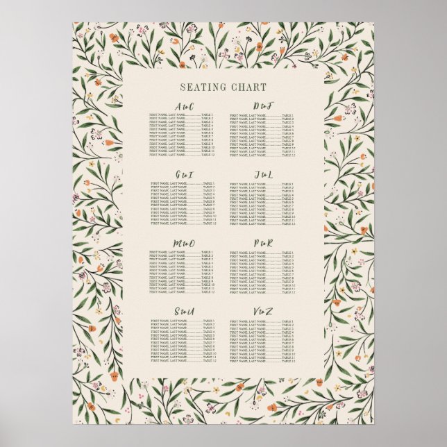 Fintvätt av sittdiagram för Ram i Blommigt efter e Poster (Framsidan)