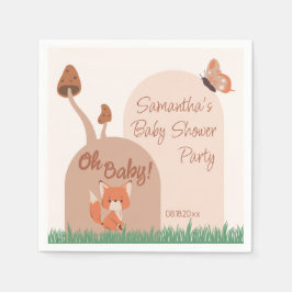 Fintvätt av skogstema Fox Baby Shower Pappersservett