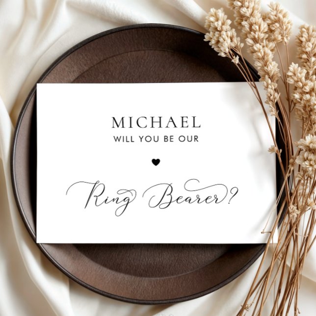 Fintvätt av skript och Frieri av Heart Ring Bearer Inbjudningar (Skapare uppladdad)