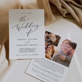 Fintvätt av svart kalligrafi Frieri artikel Bröllo Inbjudningar