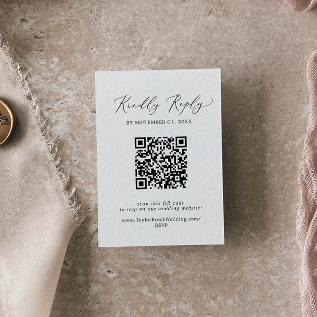 Fintvätt av svart kalligrafi Redigerbar QR-kodOSA Tilläggskort (Skapare uppladdad)