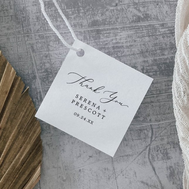 Fintvätt av svart kalligrafi, Tack Gåvor Etiketter (Skapare uppladdad)