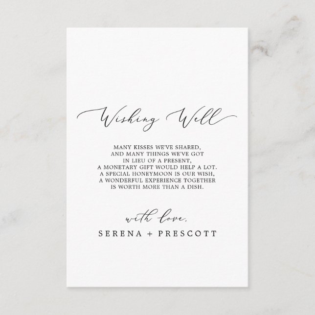 Fintvätt av svart kalligrafi tilläggskort (Framsida)