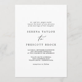 Fintvätt av svart kalligrafi, traditionell Bröllop Inbjudningar