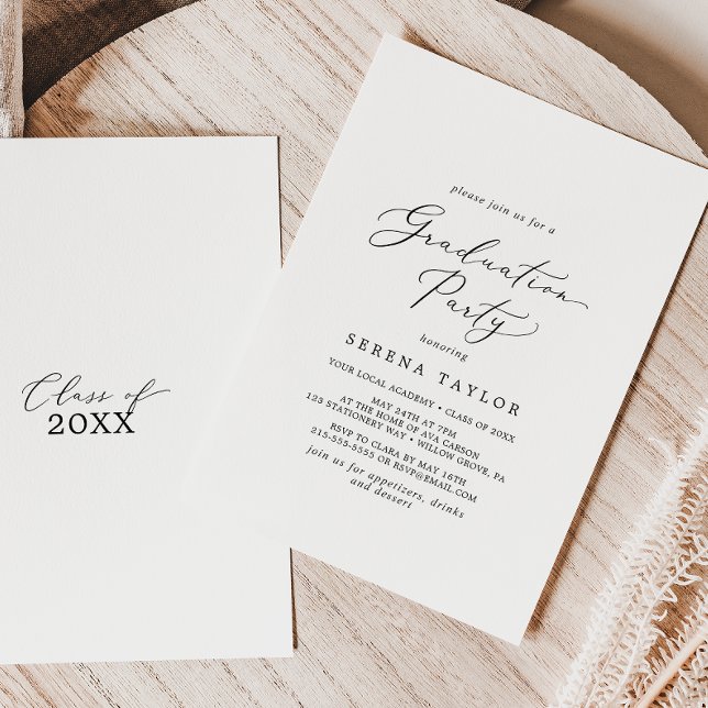 Fintvätt av svart Studentfest Inbjudningar (Skapare uppladdad)