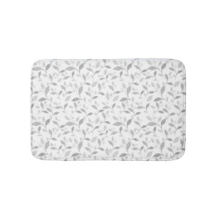 Fintvätt av texturerat Grått Blommigt Bath Mat Badrumsmatta