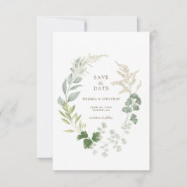 Fintvätt av trädgårdsbröllop Spara datum Datumet