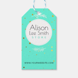 Fintvätt av turkos-Märkre för handgjorda butiker Presentetikett