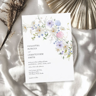 Fintvätt av vår boho-blommor inbjudningar