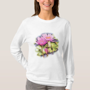 Fintvätt av vatten lily (Lotus) t-shirt