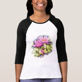 Fintvätt av vatten lily (Lotus) t-shirt