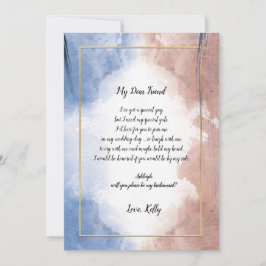 Fintvätt av vattenfärg är min bridesmaid inbjudningar