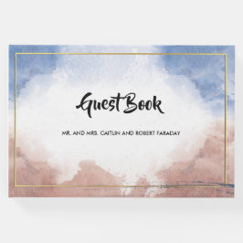 Fintvätt av vattenfärg i vinkara gästböcker