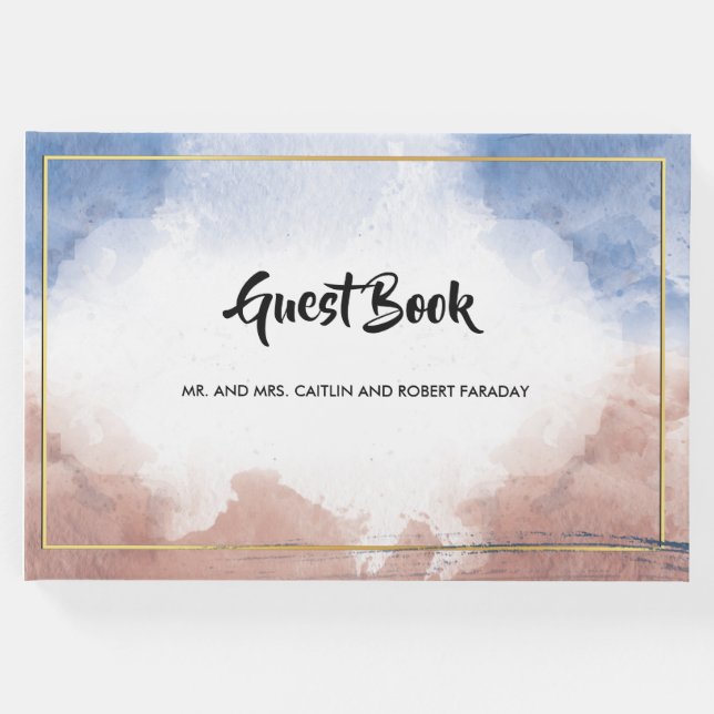 Fintvätt av vattenfärg i vinkara gästböcker (Framsida)