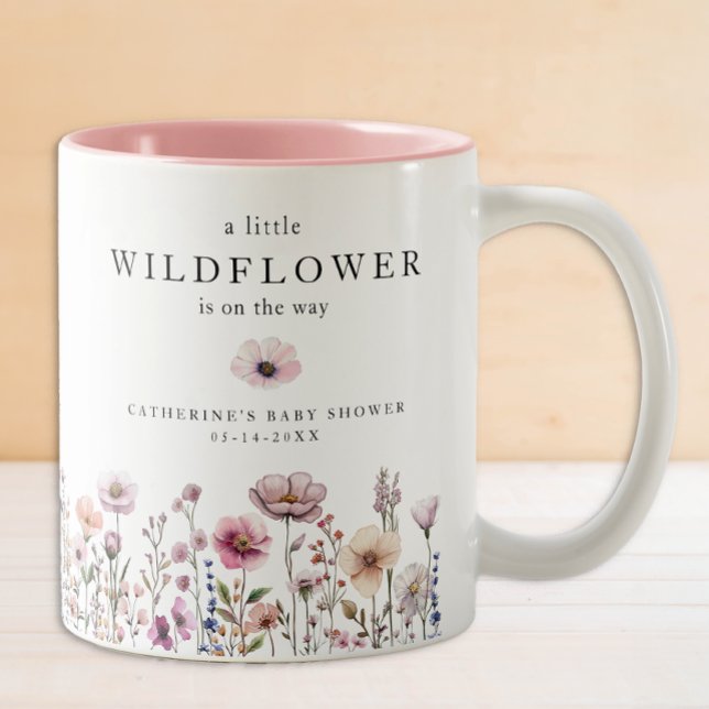 Fintvätt av vildblommans babyskor Mugg - Dusty Ros (Wildflower Mug)