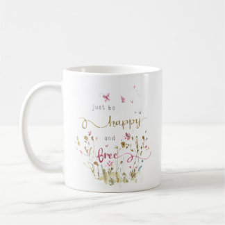 Fintvätt av vildblommor Butterflies Watercolor Quo Kaffemugg