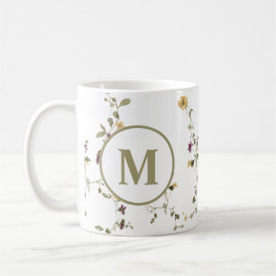 Fintvätt av vildblommor, färglöst blomma Mönster Kaffemugg
