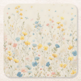 Fintvätt av vildblomsskugga underlägg papper kvadrat