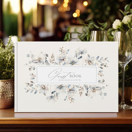 Fintvätt av Wildblomma Bröllop Ivory White ID1102 Gästböcker
