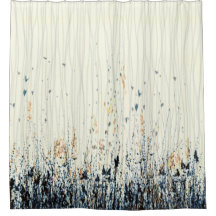 Fintvätt av Wildblommor Watercolou Indigo Blue-Gul