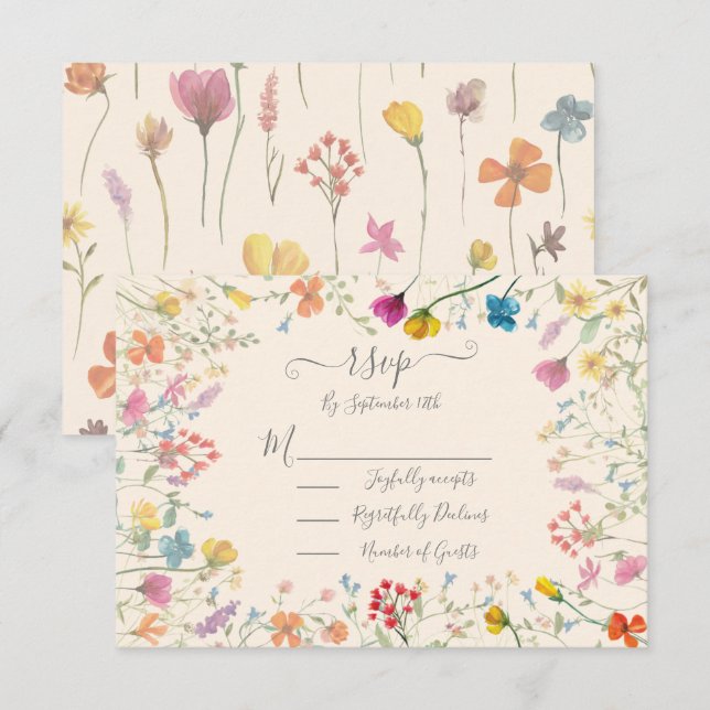 Fintvätt av Wildbloms blommigt bröllopets OSA (Fram/baksida)