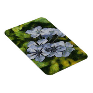 Fintvätt Blommar för blå miniatyr Magnet