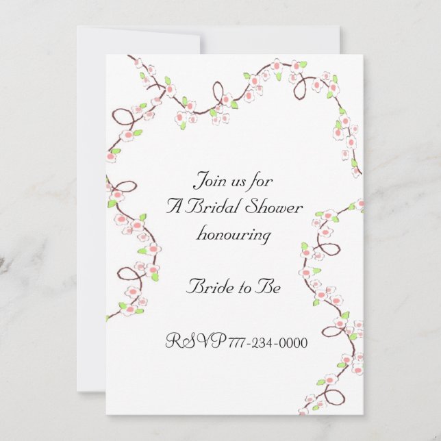 Fintvätt Blommar Möhippa Inbjudningar (Framsida)