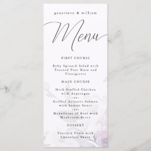Fintvätt Blommigt för Lila med Calligraphy-meny Meny