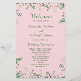 Fintvätt Blommigt Gräns Bröllopsprogram