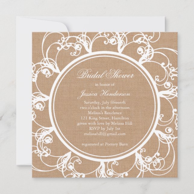 Fintvätt Blommigt Inbjudningskort för möhippan på  (Framsida)