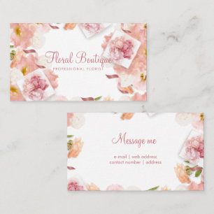 Fintvätt Blommigt Professionell Florist Business Visitkort