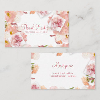 Fintvätt Blommigt Professionell Florist Business Visitkort