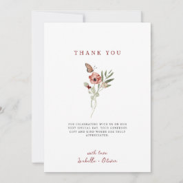 Fintvätt-Blommigten Butterfly Bouquet Tack Kort