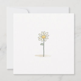 Fintvätt Daisy Illustration - Enkelt sötad blomma Julkort