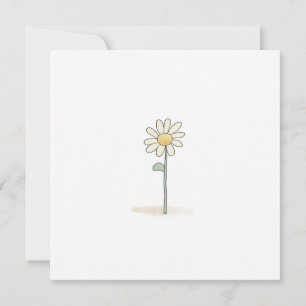 Fintvätt Daisy Illustration - Enkelt sötad blomma Julkort