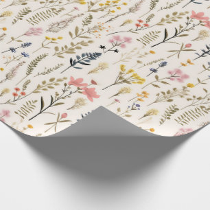 Fintvätt Foliage Mönster Cream Presentpapper