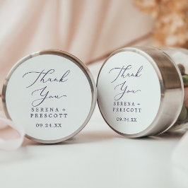 Fintvätt för Lila av plommon Tack bröllop Runt Klistermärke