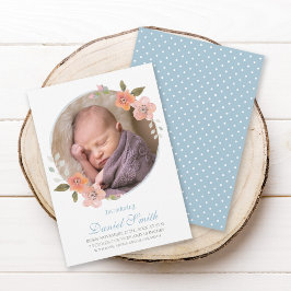 Fintvätt för meddelande om blå Blommigt Baby
